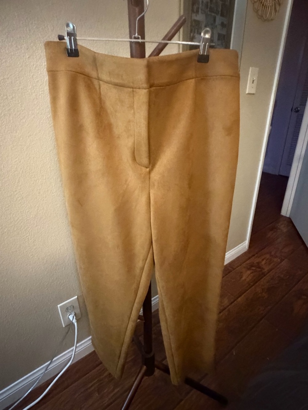 Ann Taylor Factory Suede-Look Trousers in Camel